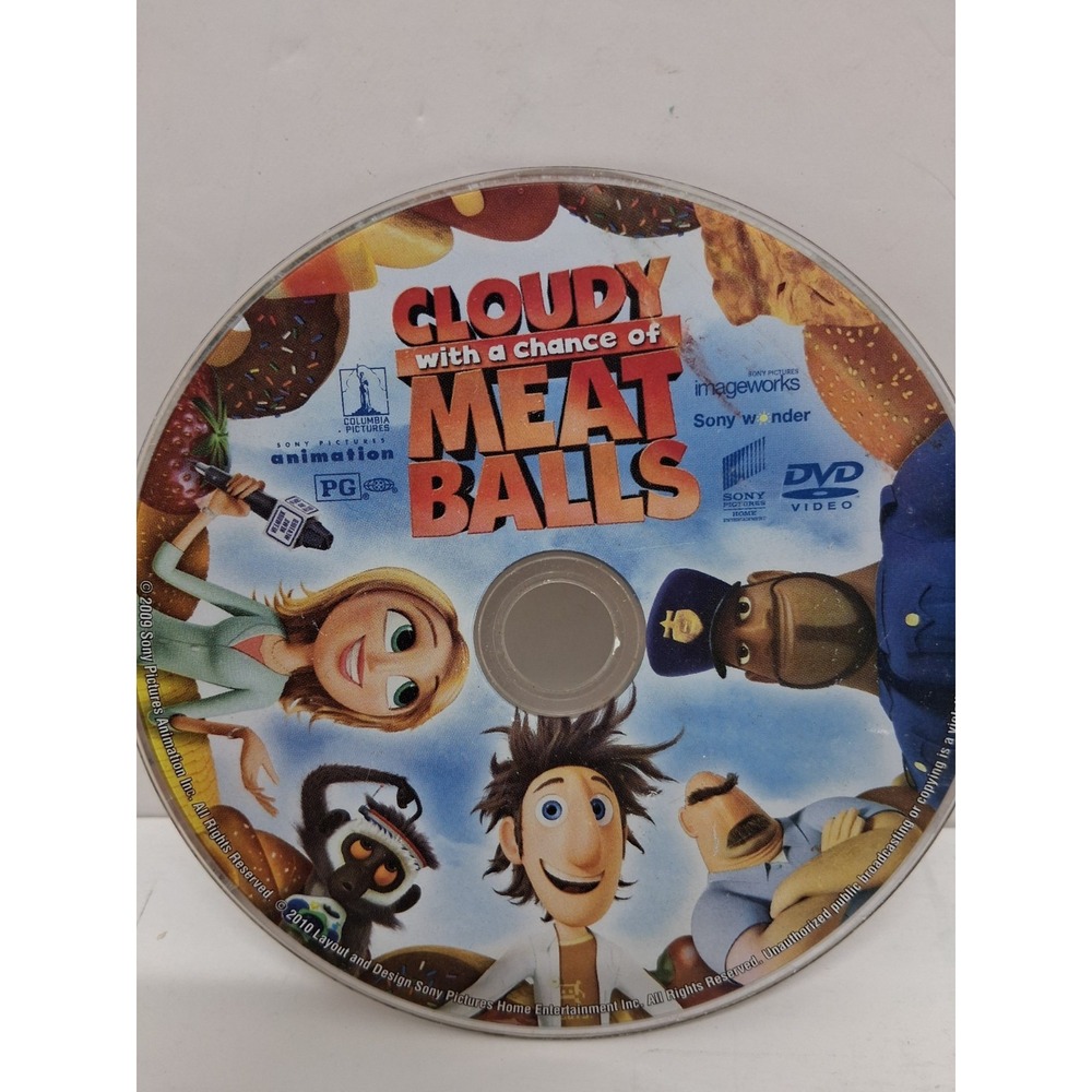 Cloudy with a Chance of Meatballs DVD 2009 Sony Pictures Animation Disc Only